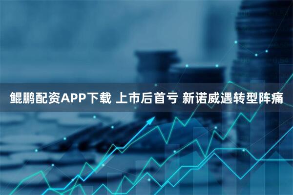 鲲鹏配资APP下载 上市后首亏 新诺威遇转型阵痛