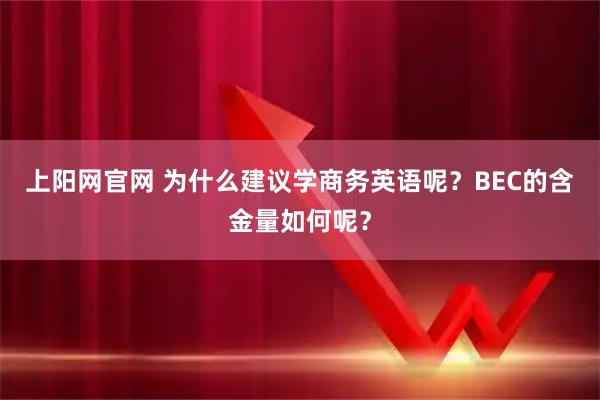上阳网官网 为什么建议学商务英语呢？BEC的含金量如何呢？